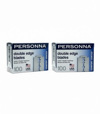Personna DE Double Edge Razor Blades 100 Count (2 Pack) 200 Blades Made In USA