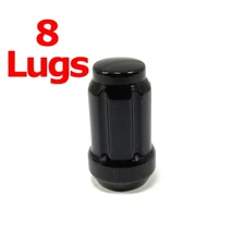 8x Excalibur 98-0396BK Lug Nuts 12x1.25 6-Point Tuner/Spline Black Closed End HD