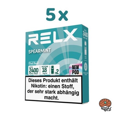 RELX POD REAL Spearmint 18mg/ml Nikotin 5x 2 Pods