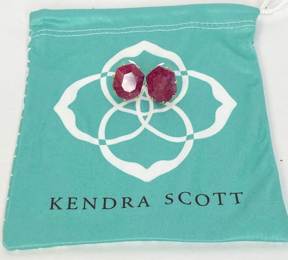 KENDRA SCOTT MAROON JADE IN GOLD MORGAN EARRINGS “Limited Edition “ - Image 3 of 4
