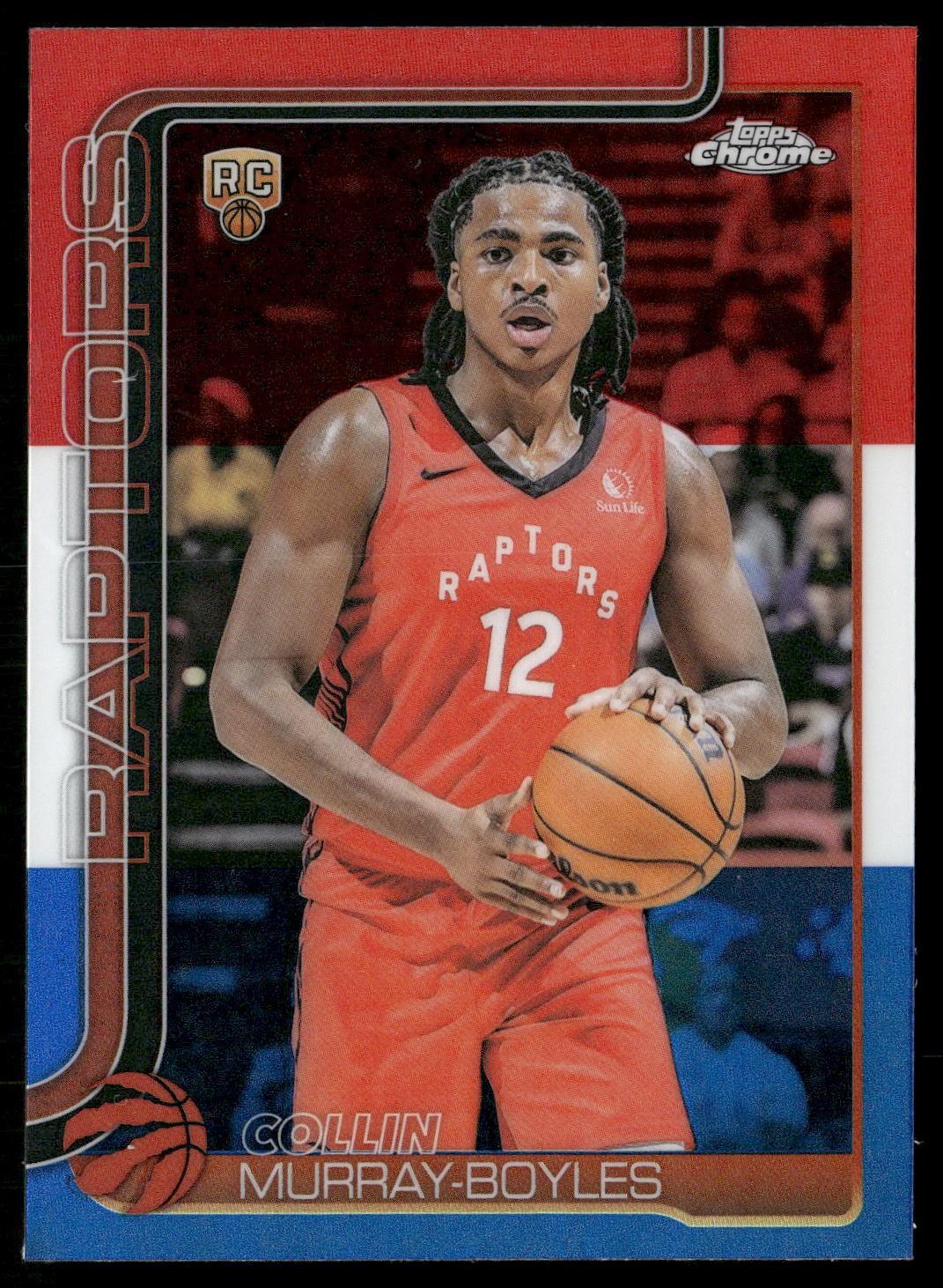 2025-26 Topps Chrome #259 Collin Murray-Boyles Red White and Blue Refractor