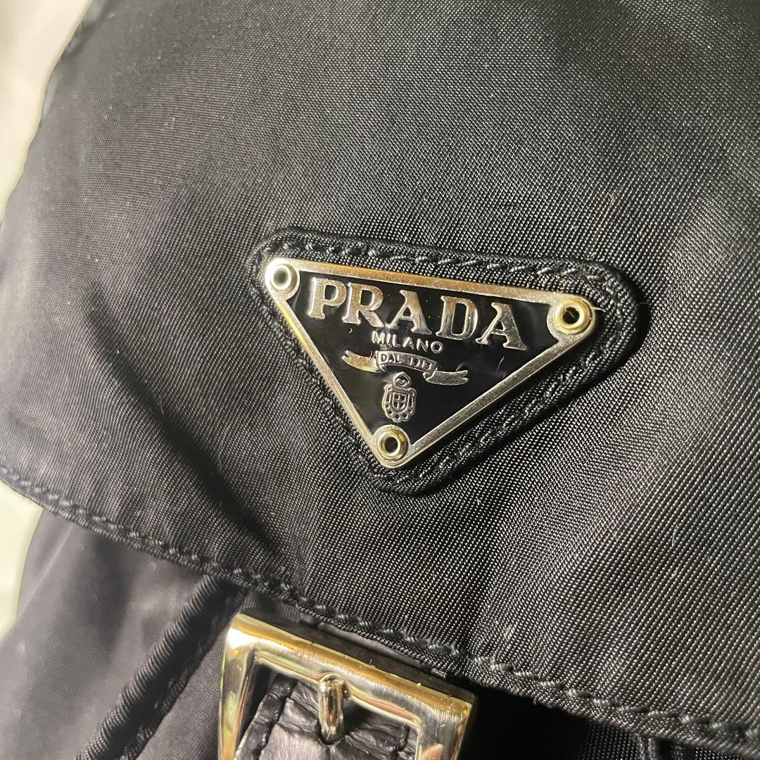 PRADA Backpack Drawstring Type Triangle Logo Nylo… - image 3