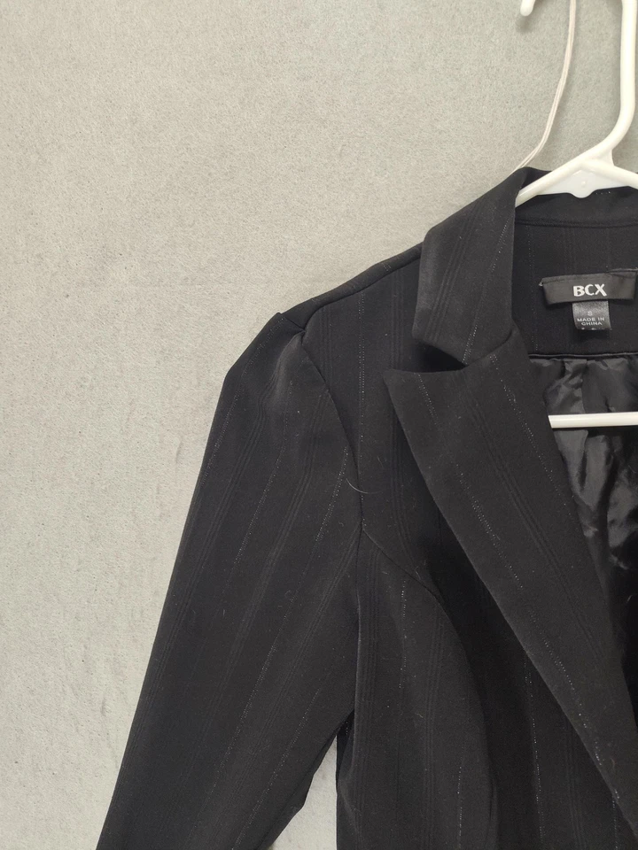 BCX Blazer Womens Small Pinstripe 1 Button Career Suit Jacket Office Formal Work - Image 2 of 4