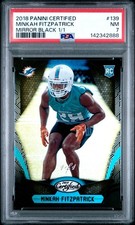 2018 Panini Certified #139 Minkah Fitzpatrick Mirror Black Rookie RC 1/1 PSA 7