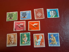 Zestaw (8) znaczków z lat 50. stemplowane - oryginalny obraz