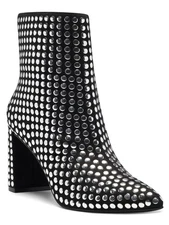 INC Womens Black Arch Support Studded Anila Pointed Toe Block Heel Booties 5.5 M
