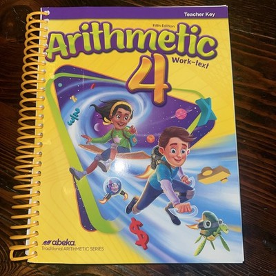 Abeka Arithmetic 4 Work-Text Teacher Key Fifth Edition Spiral Bound 2022