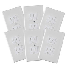 6-Pack Self-Closing Outlet Covers For Center Screw Outlets Only - Measures 3"