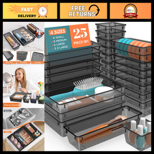 25 PCS Plastic Drawer Organizer Set - Versatile Storage Bins  Trays for Home/Of