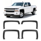 Front & Rear Fender Flares Kit For 2014-2019 Chevrolet Silverado 1500 2500 3500