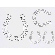 4 x 'Heart Horse Shoe' Temporary Tattoos / Transfers TO00015033 
