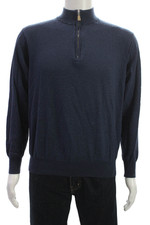 Peter Millar Mens Pullover Sweater Blue Merin...
