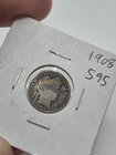 1908 Barber Dime ☆ Rainbow Album Toned Obverse ☆