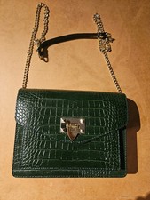 Vera Pelle Green Leather Crossbody Bag Made in Italy