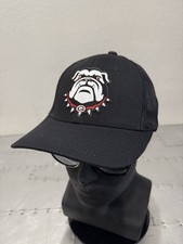 GEORGIA BULLDOGS UGA DAWG LOGO BLACK LOW PROFILE L-XL ADULT SIZE FLEXFIT HAT NEW