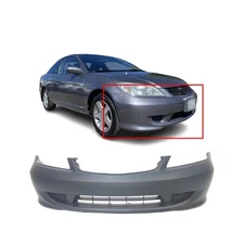 Primed Front Bumper Cover for 2004-2005 Honda Civic Sedan Coupe 04711S5AA91ZZ