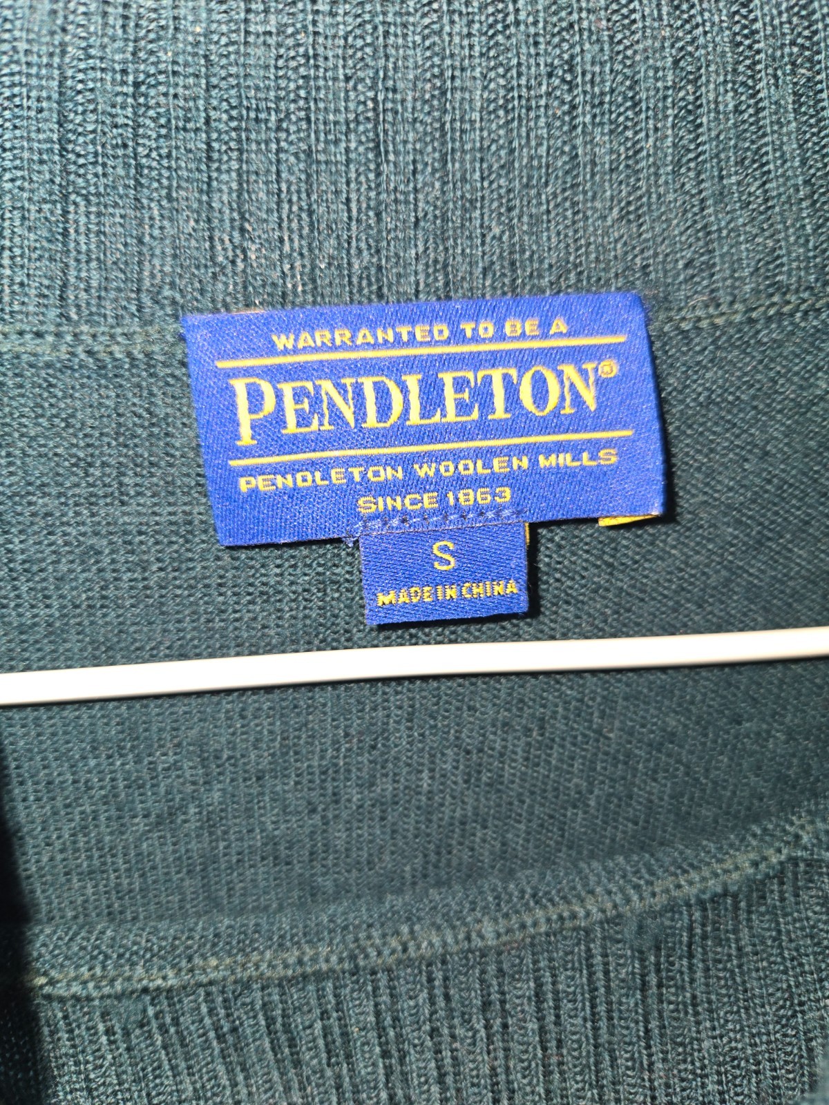 Pendleton Green Striped Button Turtleneck Merino … - image 5