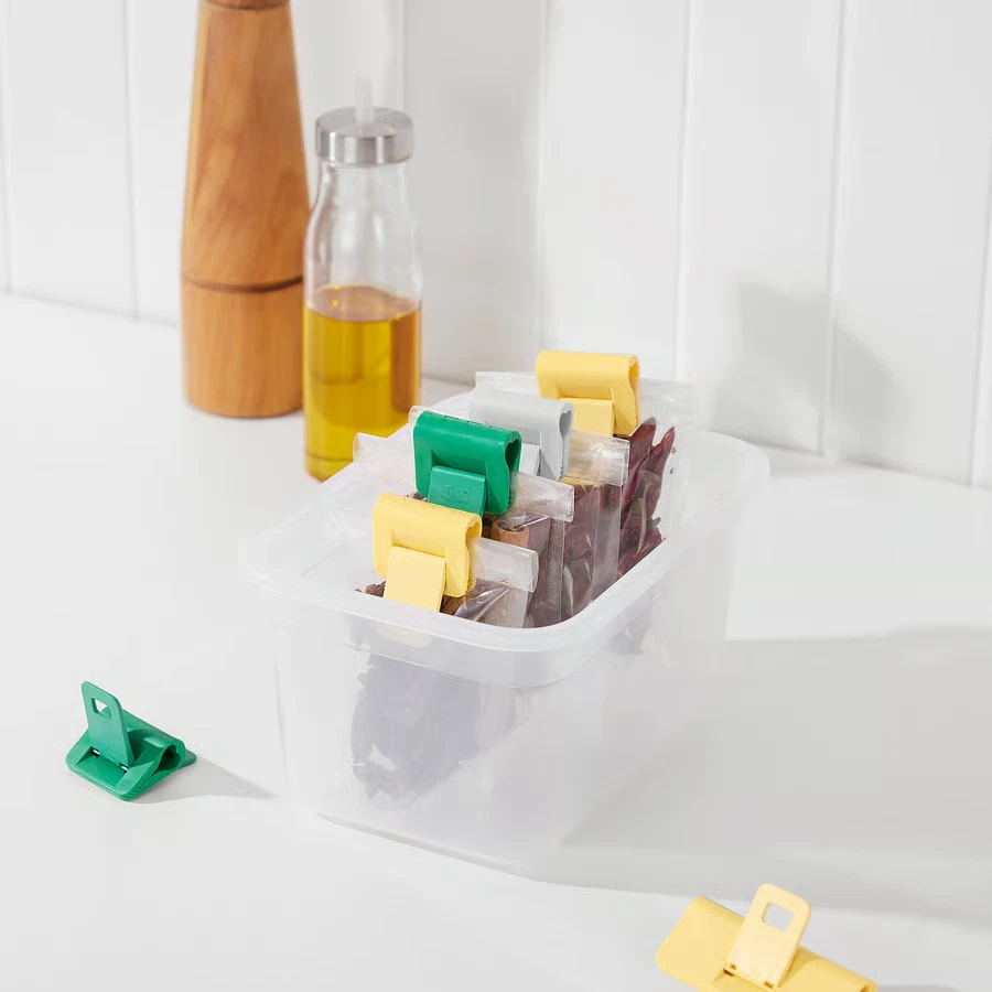 IKEA ÖRINGABBORRE Juego de 9 clips de sellado multicolor para bolsa de alimentos herméticos Foto 2 de 4