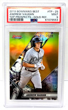2019 Top Prospects GOLD REFRACTOR ANDREW VAUGHN Baseball Card /50 PSA 9 MINT