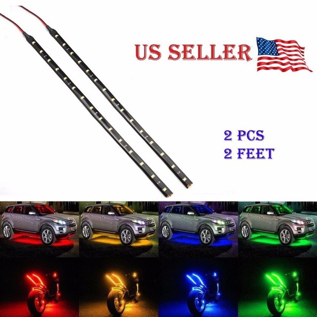 24CM 24 LED Strip Car Flexible Linear PVC Neon Light Aquarium Tank Waterproof