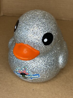 6in Giant Silver Glitter Duck -Jeep Lovers- Prize Bowling Alley Stars & Strikes