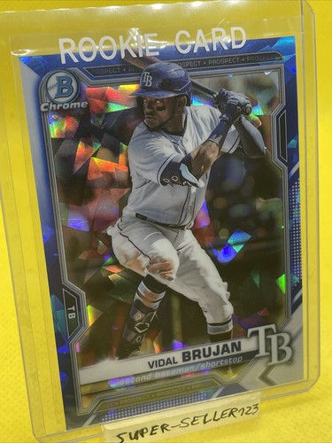2021 TOPPS BOWMAN SAPPHIRE CHROME - VIDAL BRUJAN - PROSPECT / RC Tampa Bay Rays - Picture 3 of 4
