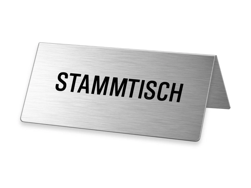 Schild Stammtisch Tischschild aus Edelstahl 85x40 mm - Bild 1 von 1