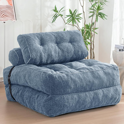 Folding Sofa Bed, Convertible Sleeper Chair with Pillow Foldable Mattress with B