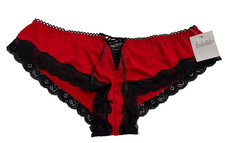 Sexy Red/Black Lace underwear Women's Panties Frederick's of Hollywood Size M
