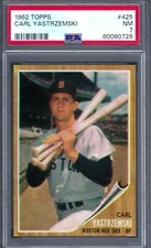 1962 Topps #425 PSA 7 Carl Yastrzemski Red Sox 425 Amazing!