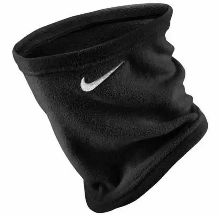 NIKE Fleece Neck Warmer Black White Run Running Face Mask Beanie Scarf Gaiter