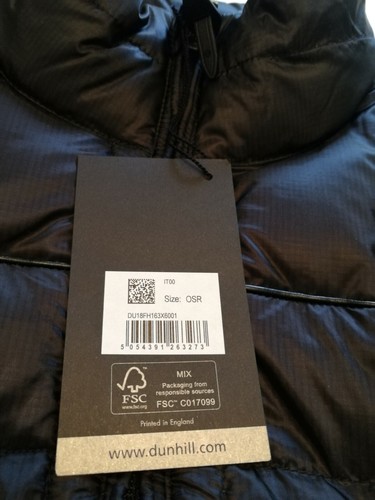 Dunhill DU18FH163X6001 Lightweight Down Quilted Jacket Black Small RRP £795 - Picture 12 of 12