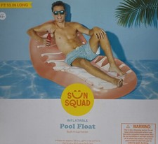 Inflatable Retro Bubble Pool Float Lounge Built-in Cupholder 58L x 37.5 W x 27H