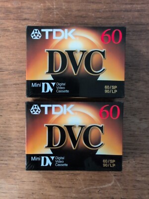TDK DVC 60 Minute MiniDV Digital Video Cassette - Sealed - Lot of 2 Tapes