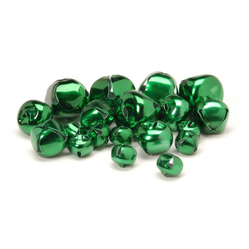 Green Jingle Bells, Assorted Sizes, 19 Pieces - Picture 1 of 2