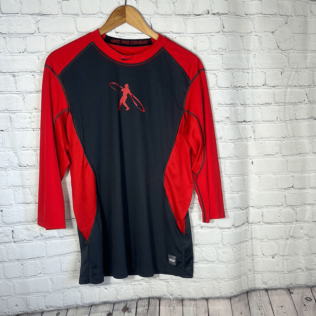 Nike Swingman NPC Pro Combat Men Baseball 3/4 Sleeve Shirt Dri-Fit