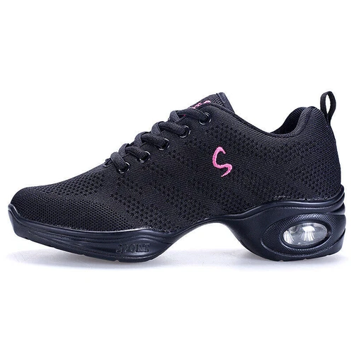 Women Jazz Hip Hop Ballet Shoes Ballroom Dance Split Sole Sport Trainers Sneaker - Picture 10 of 18