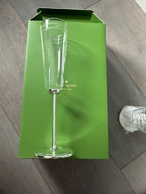 New Kate Spade New York Darling Point Toasting Flutes Set of 2, Mr & Mrs Wedding