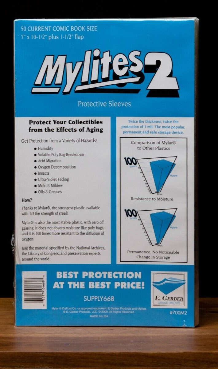 Новый 50 текущий размер Mylites комиксов сумка хранения Mylar Gerber 700M2 архив