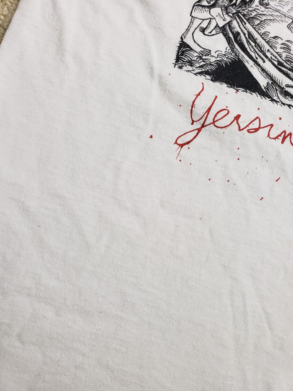 T shirt vintage 1987 Bill Keene Yersinia Pestis nera peste ratto scheletri pulci M