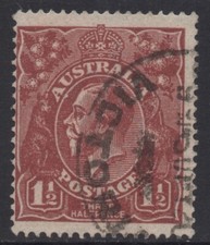 AUSTRALIA 1922 1.1/2d BRIGHT-RED-BROWN KGV STAMP VFU 1st.WMK PERF. 14 SG.60
