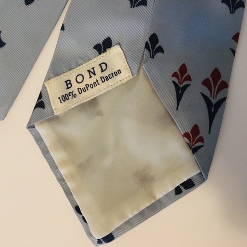 PARA HOMBRES DE COLECCIÓN CORBATA BOND 100% DACRON Azul y Rojo Floral Hipster Columpio - Imagen 2 de 4