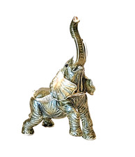Echo the Elephant Hinged  Trinket / Jewelry Box Pewter Bejeweled Kingspoint