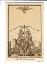 Italian Art Military Postcard 1st Centro Controaerei Anti-Aircraft Doyen Torino