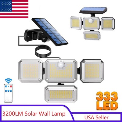 2PCS 3200lm 333 LED Solar Lights Outdoor Waterproof Motion Sensor Security Lamp