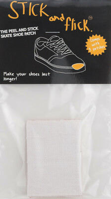 Stick and Flick Patches - White -Canvas - Skate Shoe Repair Stick & Flick 