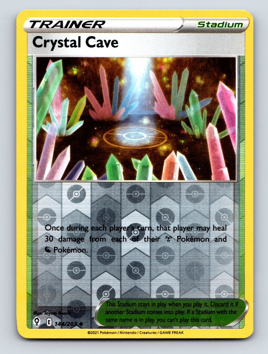 crystal cave pokemon card price 230/203 Gold Secret Rare (SWSH Evolving Skies) + 1x TitanCards Toploader Toys & Games variation to centering Trainer Crystal Cave Trainer Stadium