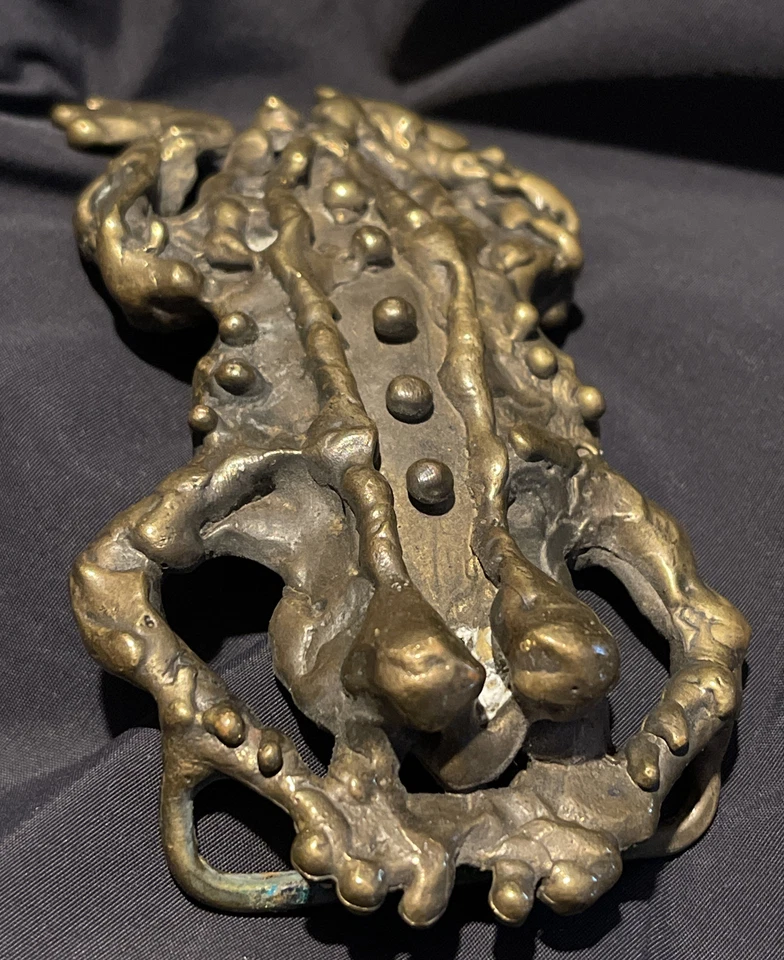 David Yurman Frog Toad Studio Putnam Brutalista Latón Sólido Vintage Hebilla de Cinturón Foto 2 de 4
