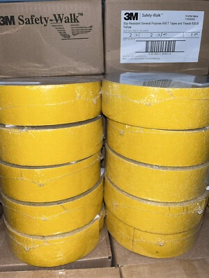 (Lot of 10)- 3M Safety-Walk 630-B Safety Yellow Slip-Resistant GP Tapes 2Inx60Ft