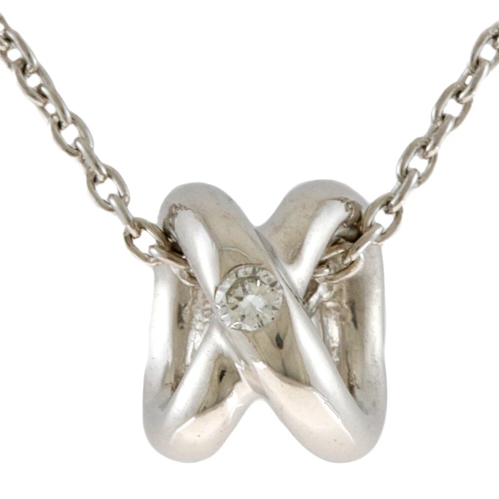 STAR JEWELRY Necklace Pt950 Platinum diamond Cross X from japan used